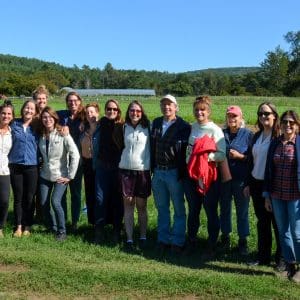 Vermont Farm & Forest Viability service providers pose for a group photo at Crossroads Farm.