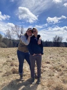 Pictures Marlo Stein and Archer Meier on their farm. They are microgrants program recipeints.